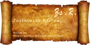 Zsifkovits Róza névjegykártya